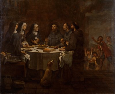 Saint Francis and Saint Clare at Supper in the Convent of Saint Damian by Antoni Viladomat